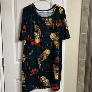 LuLaRoe Julia Forrest green with pattern